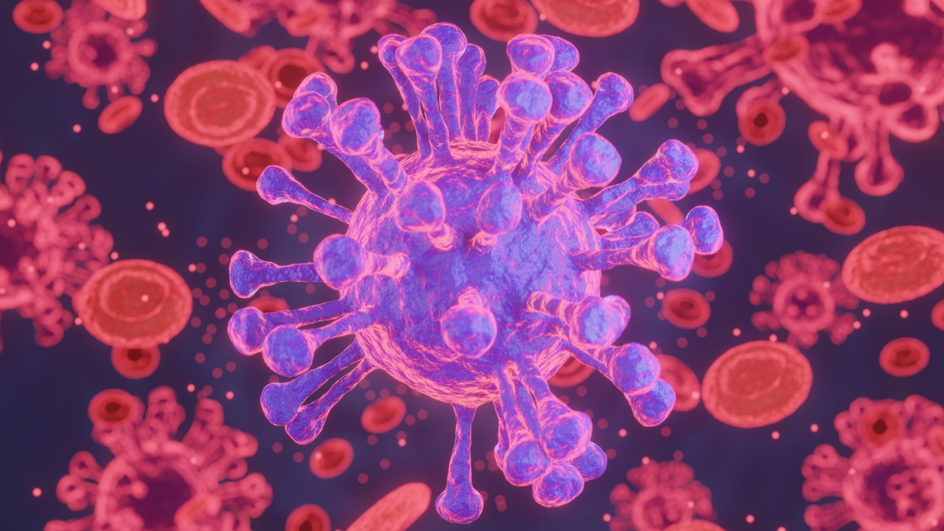 رسم تخيلي للفيروسات